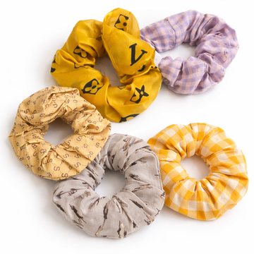 Pack of 5 Soft Hair Scrunchies for Women & Girls