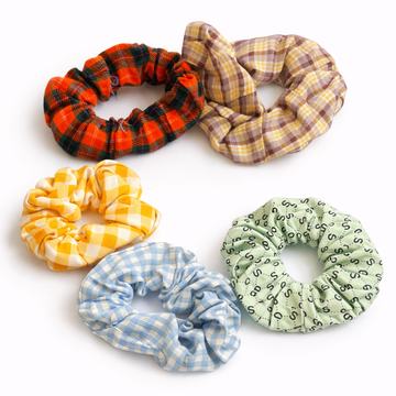 Pack of 5 Soft Hair Scrunchies for Women & Girls
