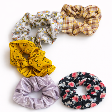 Pack of 5 Soft Hair Scrunchies for Women &amp; Girls