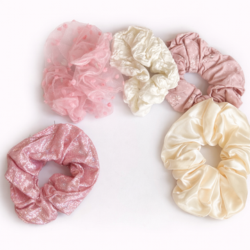 Pack of 5 Soft Hair Scrunchies for Women & Girls