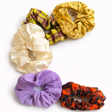 Pack of 5 Soft Hair Scrunchies for Women &amp; Girls