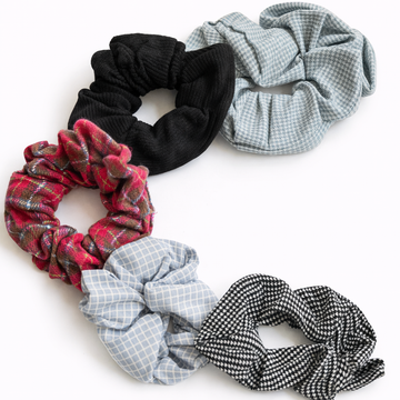 Pack of 5 Soft Hair Scrunchies for Women & Girls