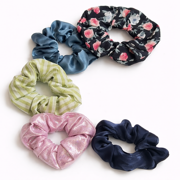Pack of 5 Soft Hair Scrunchies for Women & Girls