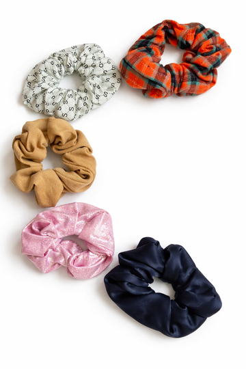 Pack of 5 Soft Hair Scrunchies for Women & Girls