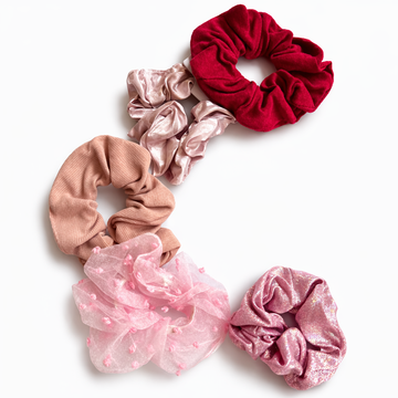 Pack of 5 Soft Hair Scrunchies for Women &amp; Girls