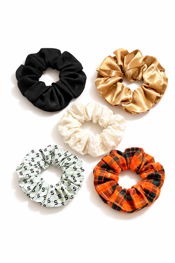 Pack of 5 Soft Hair Scrunchies for Women & Girls