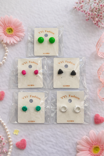 Everyday Cute Stud Earrings Set - 5 Pack