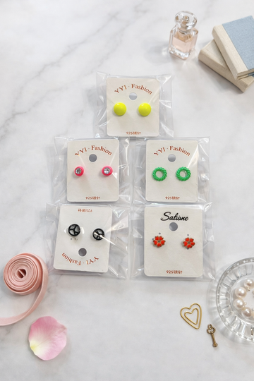 Everyday Cute Stud Earrings Set - 5 Pack