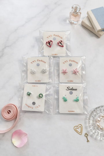 Everyday Cute Stud Earrings Set - 5 Pack