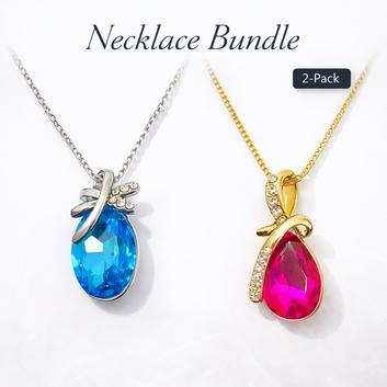 Radiant Crystal Pendant Duo